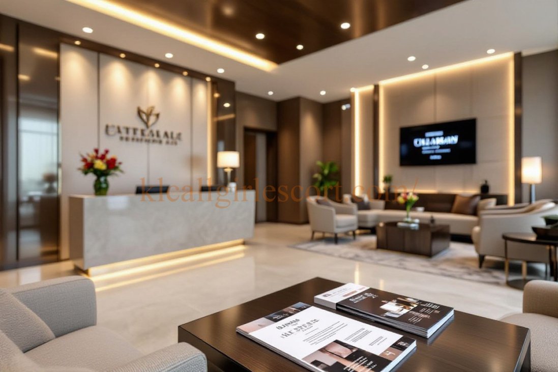 Luxurious Cattedrale Design Group office lobby with comfortable seating and modern reception desk.